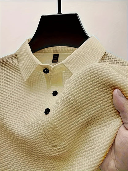 Men's Lapel Neck Short Sleeve T-Shirt – Comfy, Stretchy Tees for Summer – Trendy Casual Daily Fashion