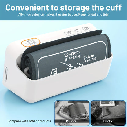 Oklar Blood Pressure Monitor – LED Display with Voice Broadcasting, Digital Cuff Machine, Includes Charging Cord