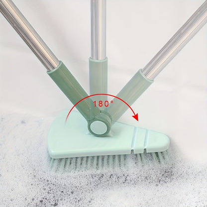 Triangle Floor Brush – Long Handled Hard Bristled Brush for Wall Corners, Ceramic Tiles, and Bathroom Cleaning