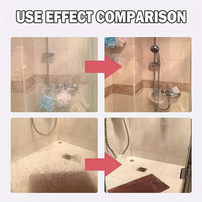 Powerful Bathroom Glass Cleaner - Removes Hard Water Stains, Soap Scum, and Lime from Shower Doors, Mirrors, Tiles, and Faucets