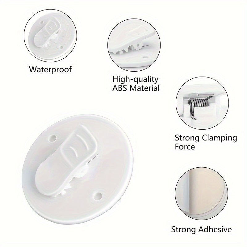 6 Piece Shower Curtain Clips – Windproof Splash Guard, Adhesive Bathroom Curtain Weight Clips for Home