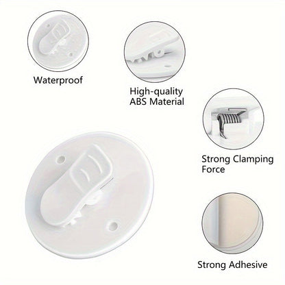 6 Piece Shower Curtain Clips – Windproof Splash Guard, Adhesive Bathroom Curtain Weight Clips for Home
