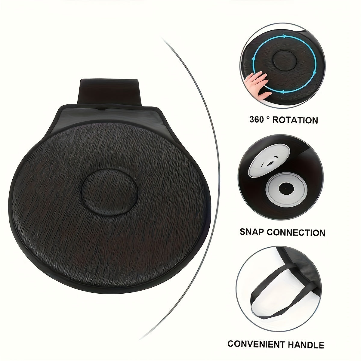 Swivel Seat Cushion for Car and Home - 360° Rotation, Non-Slip, Easy Access Chair Pad for Elderly and Pregnant Users