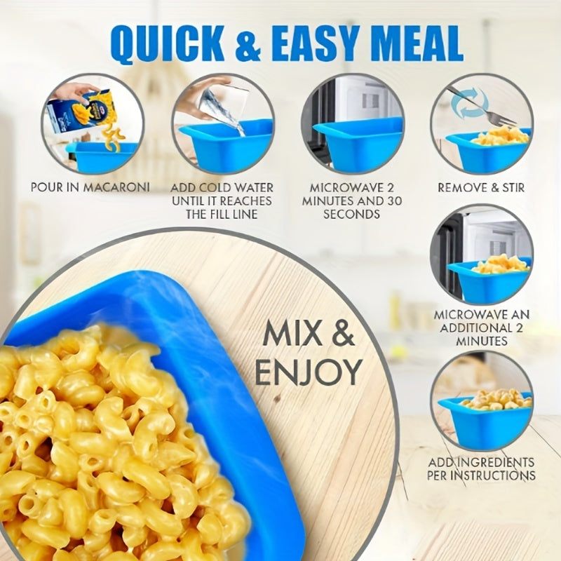 Quick Mac and Cheese Microwave Cooker – Ready in 5 Minutes, Perfect for Dorms, Small Kitchens and Offices, BPA-Free and Dishwasher Safe
