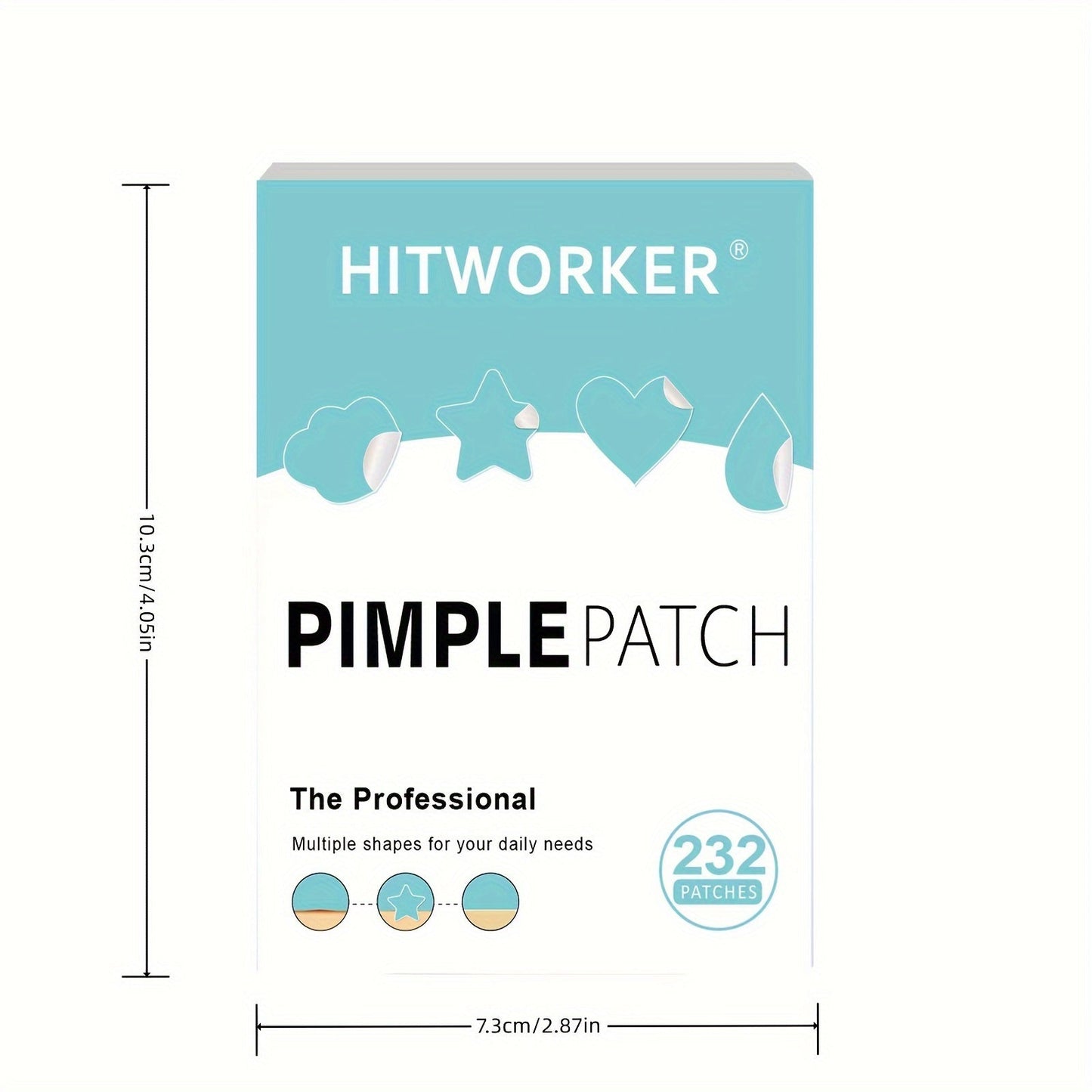 232 Stickers Acne Pimple Patch - 4 Sizes Hydrocolloid Acne Patches for Blemishes and Zits | Waterproof Invisible Spot Stickers for Face and Body