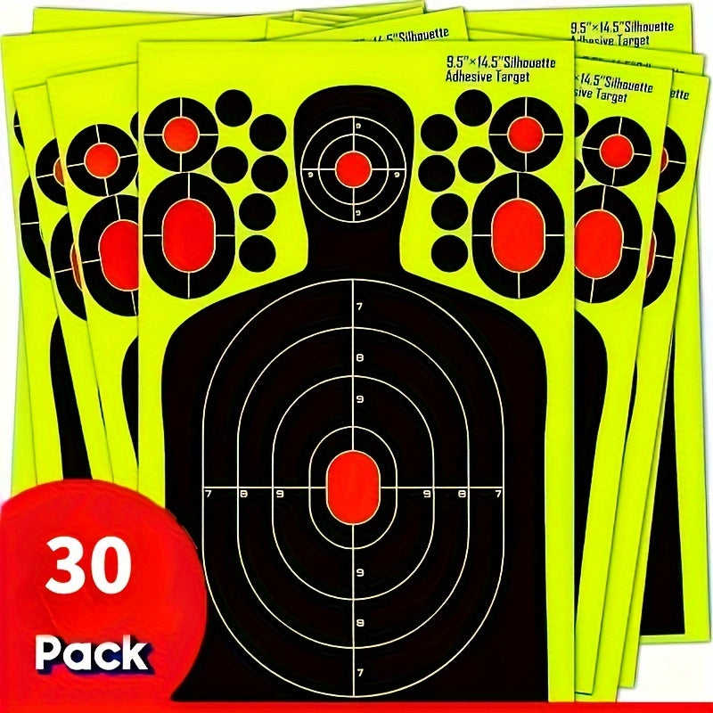 Human Body Shape Reactive Targets - 14.5 Inch Splatter Glow Fluorescent Paper for Accurate Range Training, 5/10/20pcs Pack, Durable Shooting Practice Accessories for Marksmen