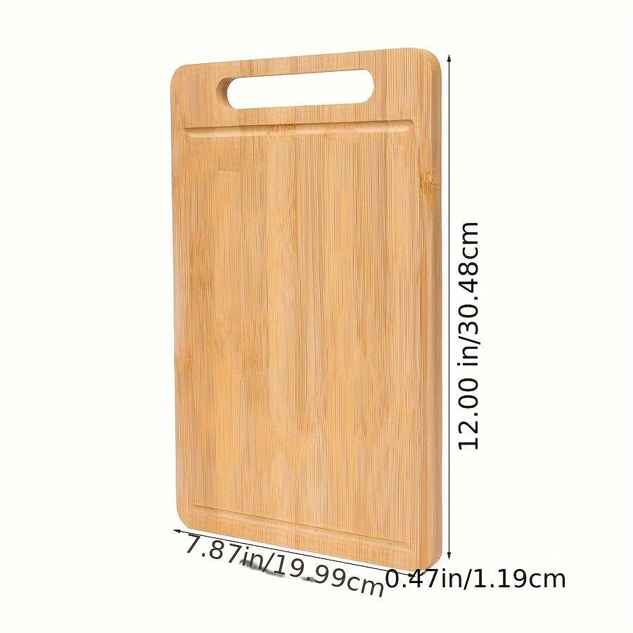 Extra-Large Bamboo Cutting Board - Durable, Easy-Grip Chopping Block with Juice Groove for Fruits, Vegetables, Meat & Poultry, Perfect for Holidays & Everyday Use