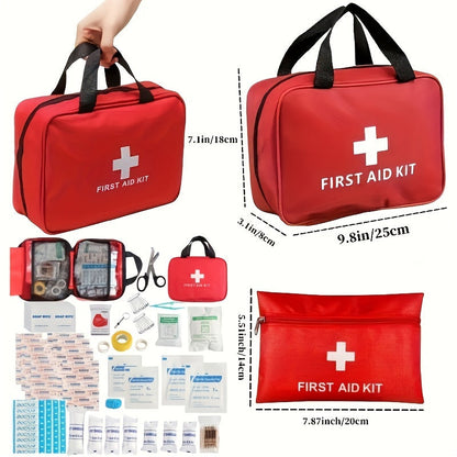 Portable First Aid Kit – Compact and Comprehensive for Home, Car, Camping, and Hiking – Includes Scissors, Tweezers, and Essentials