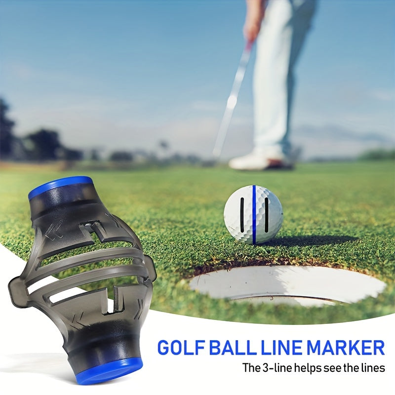 Huan 360° Golf Ball Marker with 3 Color Pens - Alignment Tool for Enhanced Swing Accuracy and Aiming