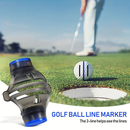 Huan 360° Golf Ball Marker with 3 Color Pens - Alignment Tool for Enhanced Swing Accuracy and Aiming