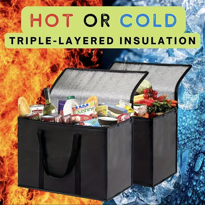 XL/Large Insulated Bag – Keeps Food Hot and Cold for Hours – Grocery Tote, Soft Cooler Bag, Pizza Warmer – Lightweight and Sturdy Zipper