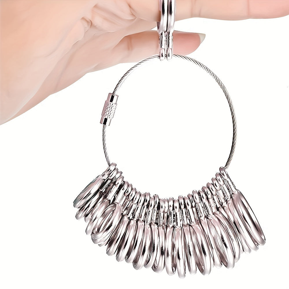 Metal Ring Sizer Measuring Tool Set - Finger Sizing Gauge for Women & Men, US Sizes 0-13 Including Half Sizes
