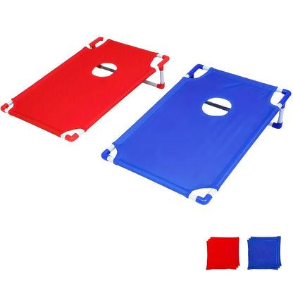 Portable Sandbag Toss Game Set - Foldable and Durable, Perfect for Outdoor Parties, Camping and Backyard Fun, Includes 6 Sandbags, Red and Blue