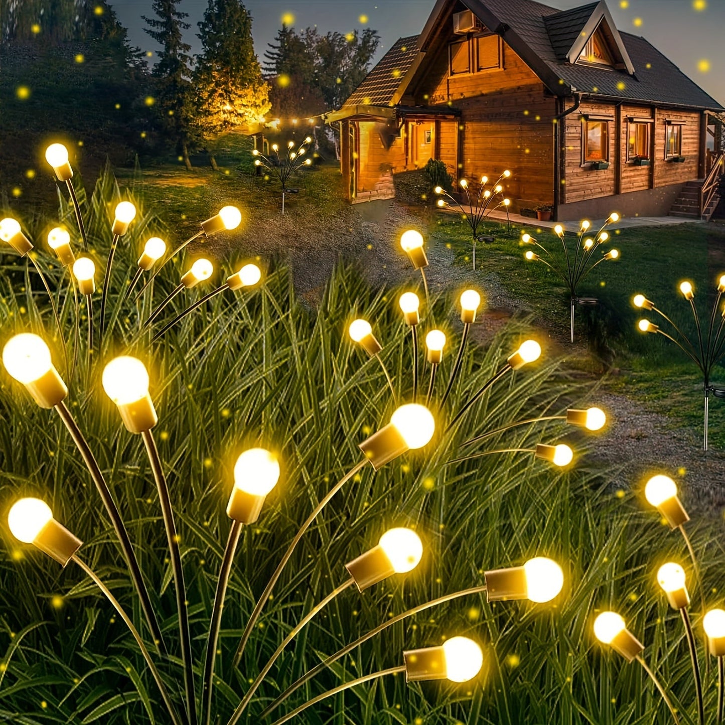 2 Pack Solar Garden Lights: Upgraded Swaying Lights with Wind Motion, Flexible Iron Wire & Heavy Bulb Base, Warm White Outdoor Pathway Decoration