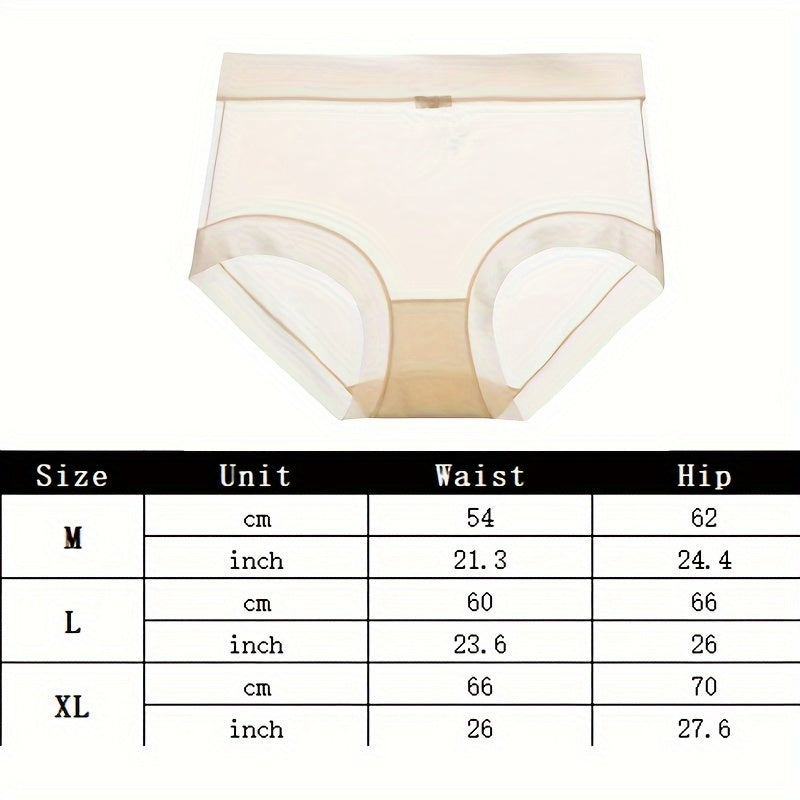 Women's Quick-Dry Silk Panties - Sexy, Breathable Lingerie for Spring and Summer | Monochromatic Design