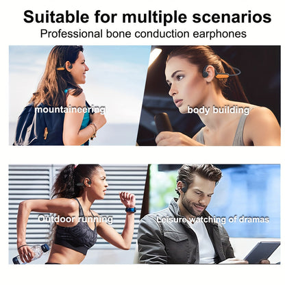 Seamless True Wireless Bone Conduction Headphones - 15H Playtime, Sweatproof Sports Earbuds with Mic, Featherweight for Running, Walking, Hiking, and Gym
