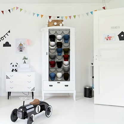 Wall-Mounted Hat Storage Bag – Hanging Multi-Pocket Organizer for Back Door & Household Use