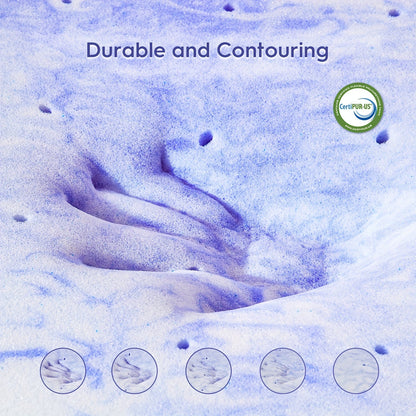 Cooling Gel Infused Memory Foam Twin Mattress Topper: Ventilated Swirl Foam Pad for Pressure Relief & Back Pain,  Bed Topper for Body Support, CertiPUR-US Certified