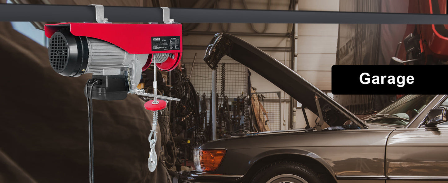 VEVOR 200–800kg Electric Hoist – Cable Winch Lifting Crane with Wired/Wireless Remote for Boat, Car, Garage & Elevator
