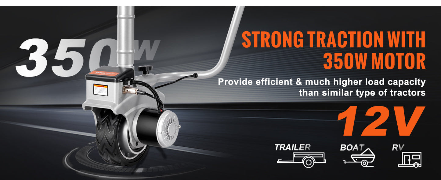 VEVOR 5000lbs Electric Trailer Dolly – 12V Jockey Wheel with 22 ft/min Speed & Adjustable Height for Caravan & Boat Moving
