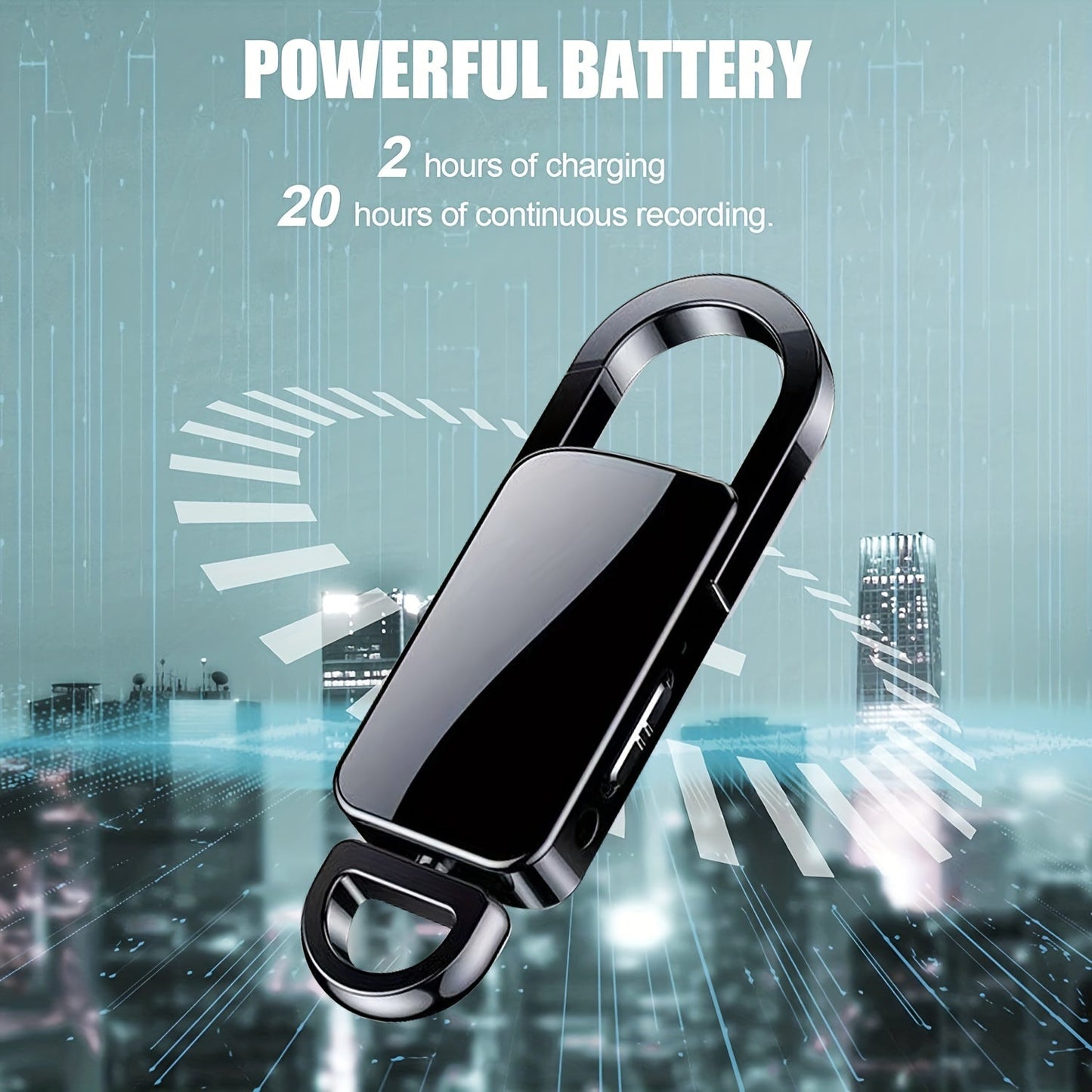 32GB Keychain Voice Recorder - High-Capacity, Discreet, Crystal-Clear Audio for Lectures, Meetings, Interviews | Ideal Gift for Students, Professionals, and Loved Ones