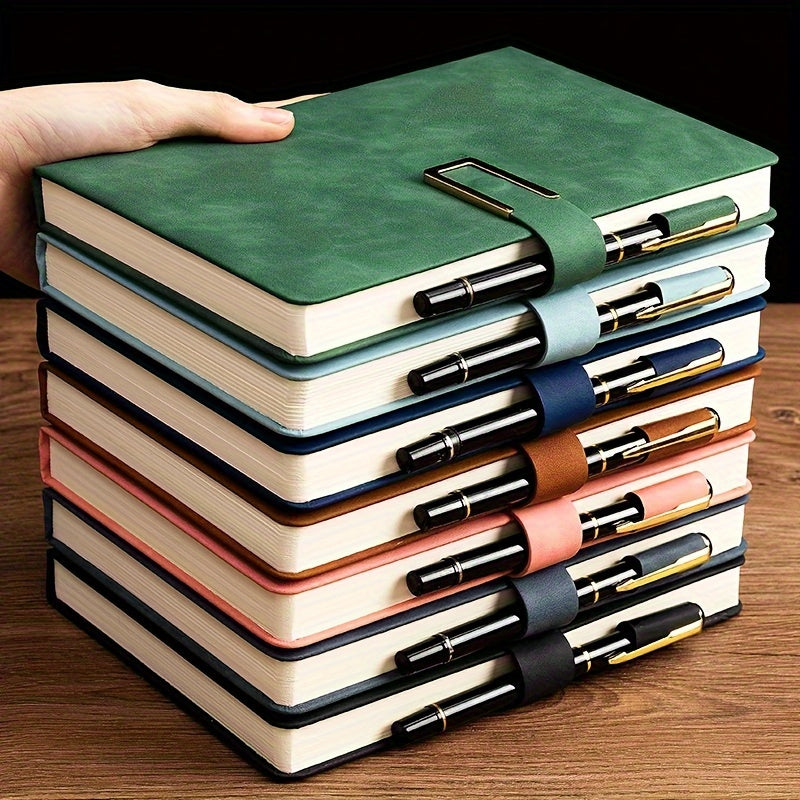 Vintage A5 Leatherbound Notebook – Personalized Soft Cover with Bookmark, Ideal for Business Meetings and University Life