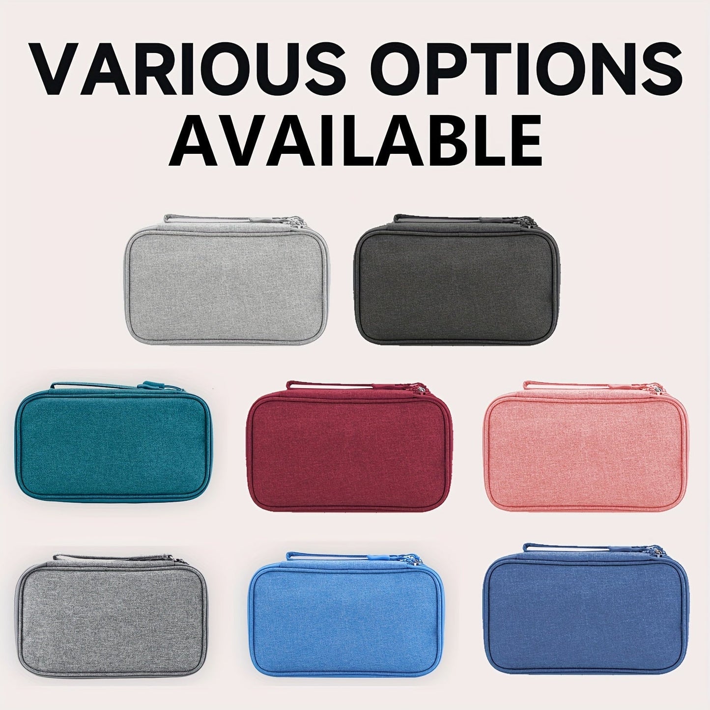 8 Compartment Travel Organizer with Waterproof Pockets - Ideal for Organizing Electronics and Accessories on the Go