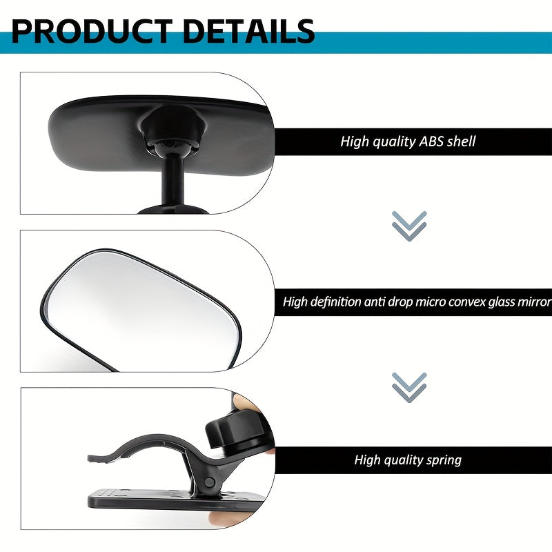 Car Rear View Mirror – Adjustable Wide Angle Convex Interior Mirror for Backseat Cars, SUVs, and Trucks, Essential Car Accessory