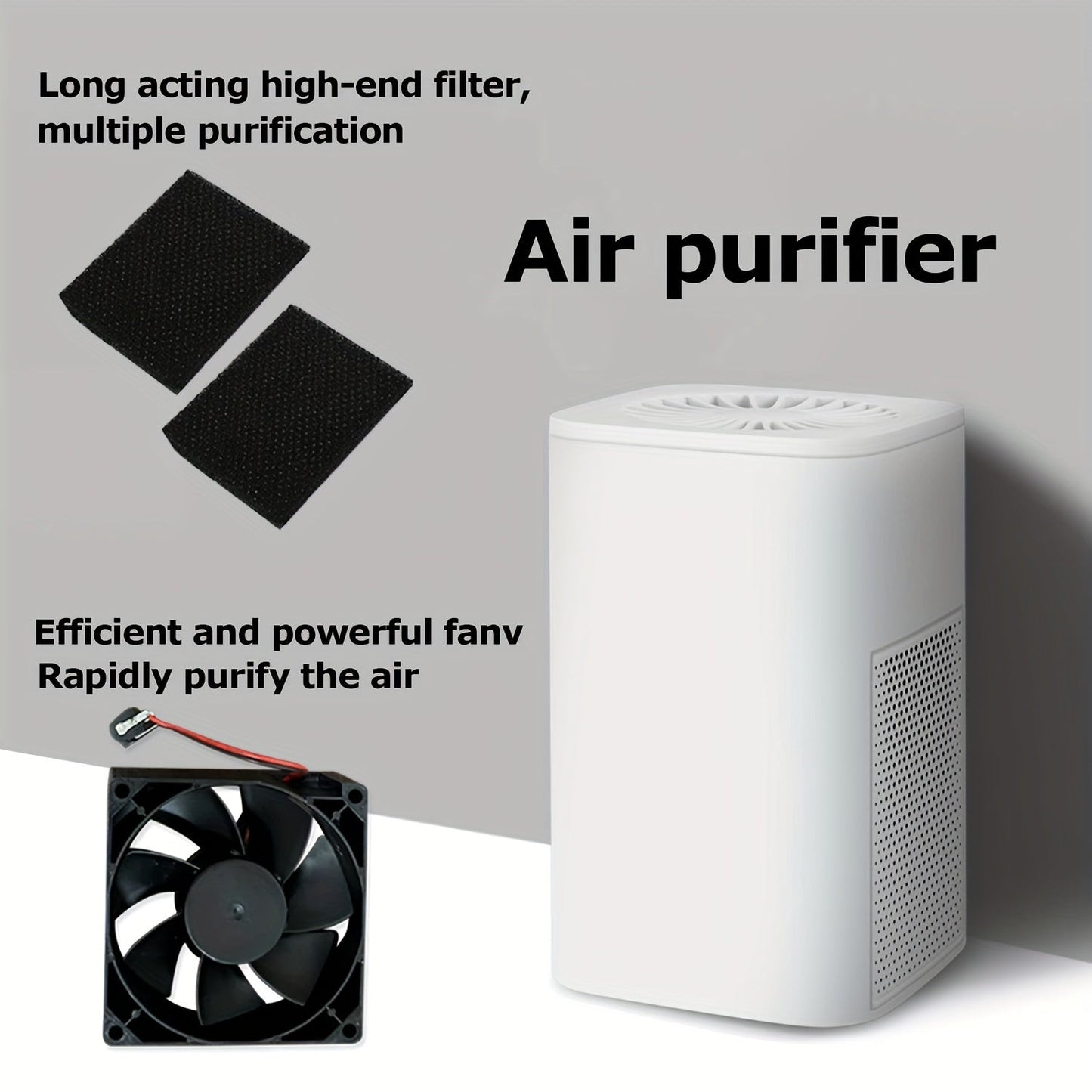 2024 New Compact AirGenie Mini Air Purifier – USB Powered, Formaldehyde Remover, Anion Generator – Whisper Quiet, Compact Design for Home and Office Desktop – Sleep Better, Breathe Easier