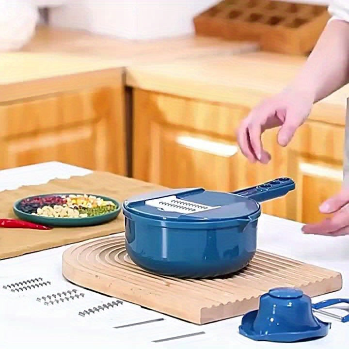 12-in-1 Ultimate Multi-Functional Vegetable Chopper - Cutting, Shredding, Slicing, Grating for Carrots, Potatoes, Radish - Ideal for Hotel, Commercial, Home Kitchens - Eid Al-Adha Mubarak Gift Idea
