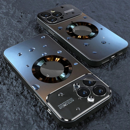 New Titanium Metallic Luxury Matte Phone Case for iPhone 15/14/13/12/11 Pro Max Plus - Magnetic Wireless Charging, Shockproof, Glass Camera Lens Protection