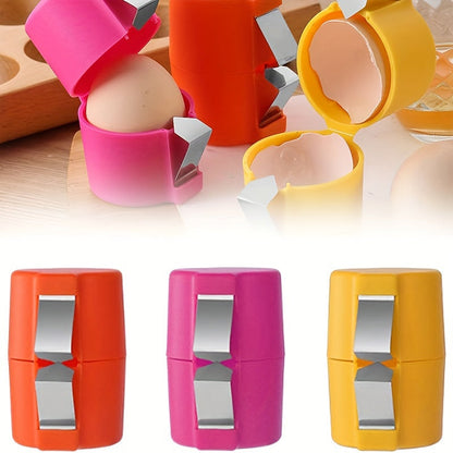 6 Piece Manual Egg Cracker and Peeler Set - Battery-Free, Ideal for Raw and Hard Boiled Eggs