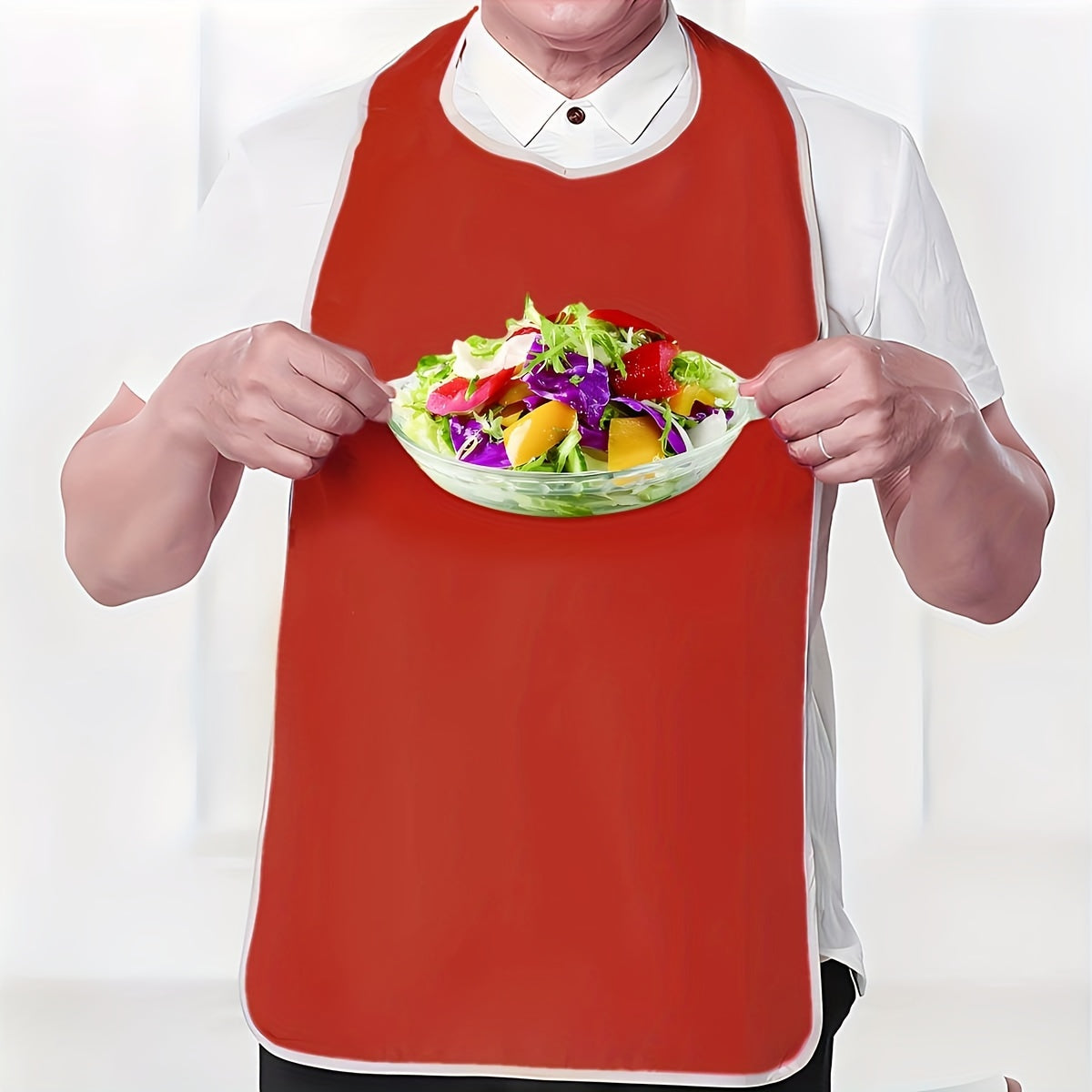 Adult Reusable Bib – Waterproof and Stain Resistant, Suitable for Seniors and Adults, Grey Towel Material, Machine Washable