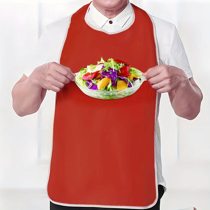 Adult Reusable Bib – Waterproof and Stain Resistant, Suitable for Seniors and Adults, Grey Towel Material, Machine Washable
