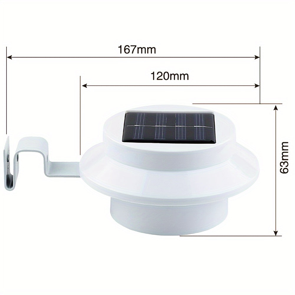 6 Pack Solar Fence Lights – 3 LED Gutter & Garden Landscape Lighting, Auto On/Off for Fences, Enclosures & Outdoors