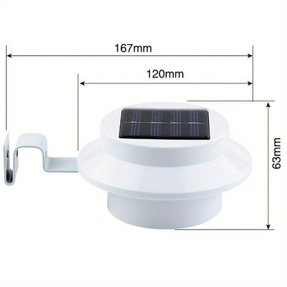 6 Pack Solar Fence Lights – 3 LED Gutter & Garden Landscape Lighting, Auto On/Off for Fences, Enclosures & Outdoors