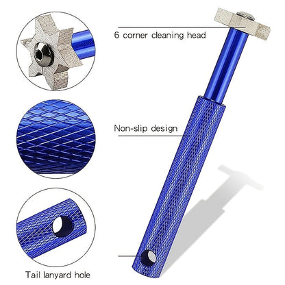 Premium Golf Club Groove Sharpener and Cleaner Set - Enhance Your Game with 6 Interchangeable Heads and Protective Pouch for Perfectly Sharpened and Cleaned Grooves