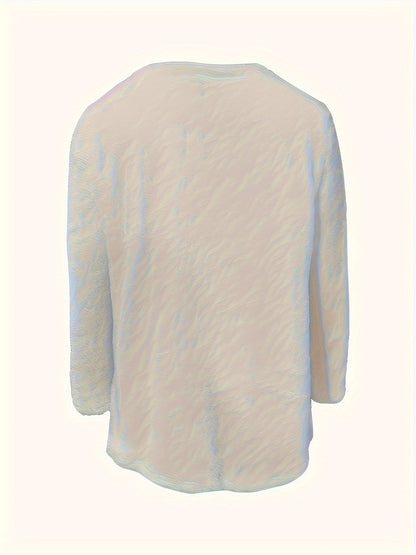 Women's Cozy Fleece Pullover Sweatshirt with Pockets – Long Sleeve Crew Neck for Fall & Winter