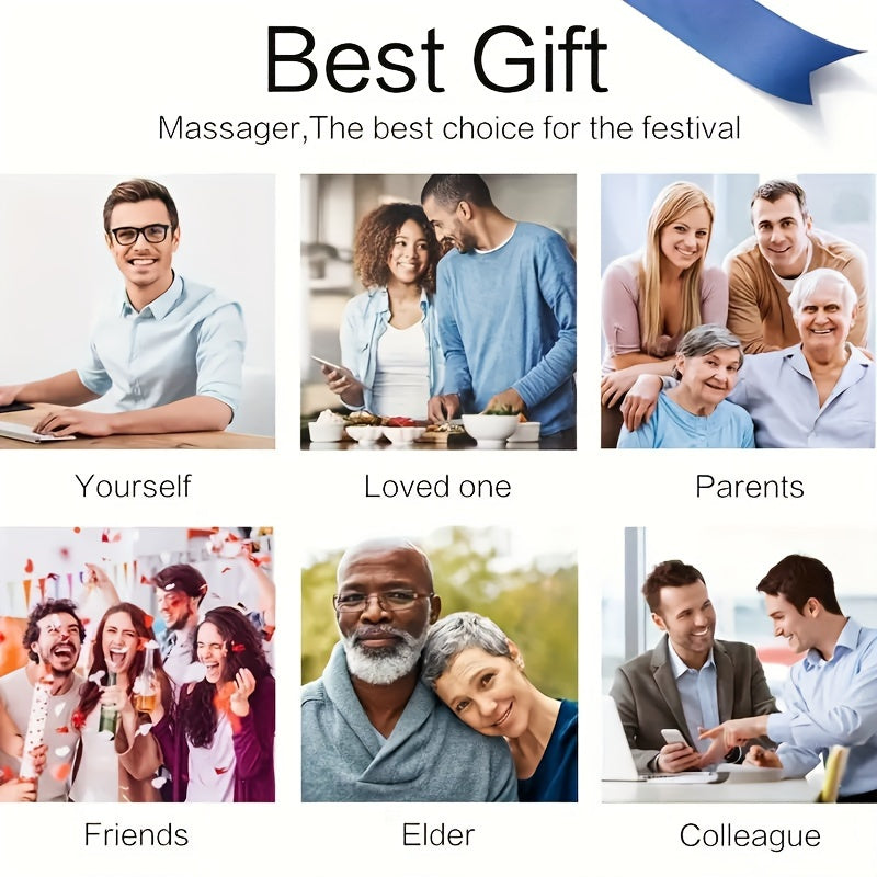 Heating Neck and Shoulder Massager – Deep Kneading Finger Pressure Massager for Neck, Back, Shoulders and More, Perfect Gift for Men, Women, and Parents