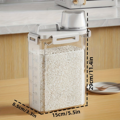 Airtight Food Storage Container with Lid - Moisture & Leak-Proof, Ideal for Grains, Nuts, Flour & Rice, Portable Kitchen Organizer