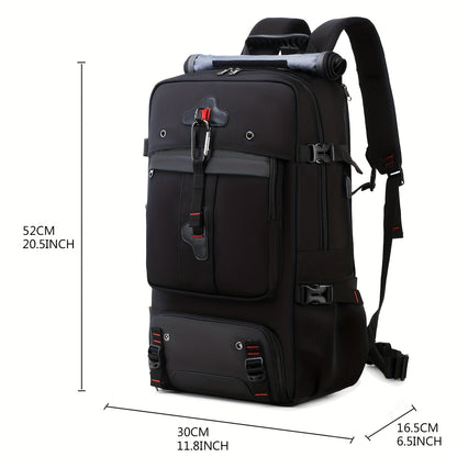 50L Spacious Hiking Travel Backpack - Multi-Functional, Water-Resistant, with Shoe Compartment, Laptop Sleeve, Ventilated Ergonomic Design - Ideal for Outdoor Camping, Sports and Adventures