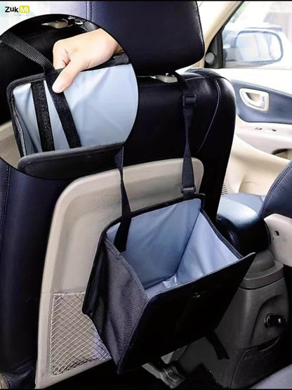 Hanging Car Trash Bag – Premium Waterproof Garbage Organizer, 1.65 Gallon Capacity Litter Bag