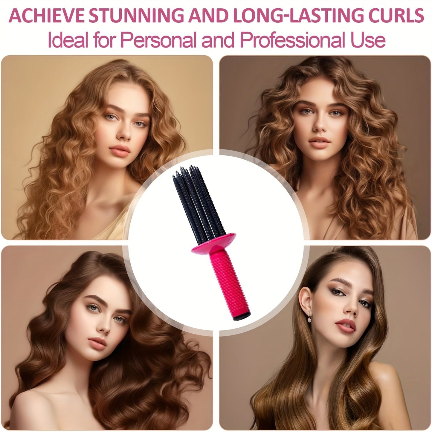 Plastic Hair Curler Comb – Round Brush for Blow Drying and Hair Styling