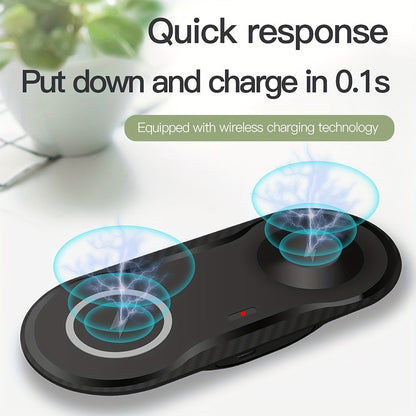Dual Wireless Charging Pad – 2-in-1 Fast Charger for Samsung S23 Ultra, S22, S21, Note 20, Z Flip, Galaxy Watch 5/4, Galaxy Buds
