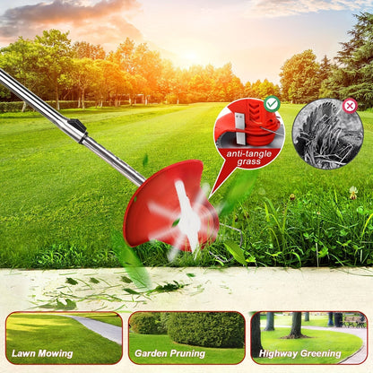 1000W High-Power Cordless Weed Eater - Stainless Steel Electric Brush Lawn Edger, Advanced Grass String Trimmer - Universal, Lightweight Design for Year-Round Lawn Care