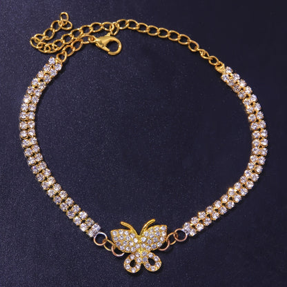 Sparkling Butterfly Tennis Anklets - Perfect Jewelry Footwear for Summer Beach Weddings & Parties