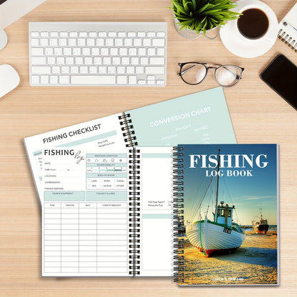 Fishing Record Book - 50 Page Spiral Log Book for Men and Women, Perfect Fishing Gift