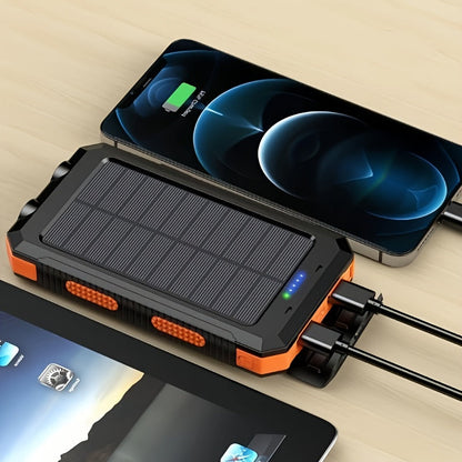 10,000mAh Portable Solar Power Bank – Dual USB Output with LED Light