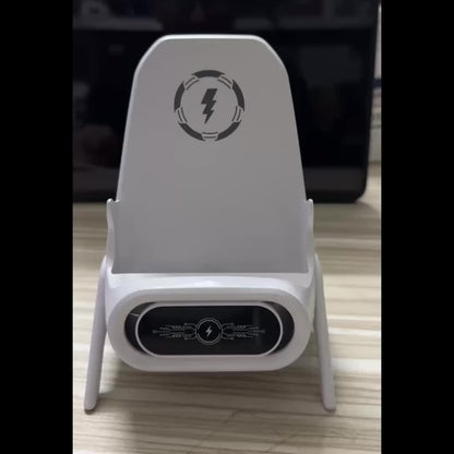Universal Wireless Charger Stand - Fast Charging, Auto-Sensing, Multi-Angle Viewing | Compatible with All Mobile Phone Brands for Car and Home