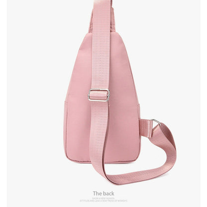 New One-Shoulder Messenger Bag for Women - Fashion Embroidered Rhombic Design - Large Capacity Waterproof Backpack with Data Hole